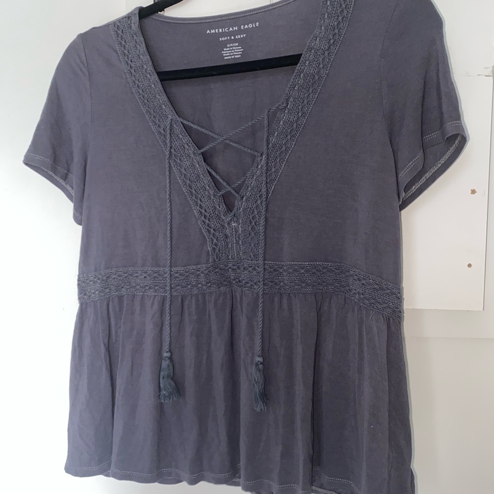 American Eagle Front-Tie Shirt